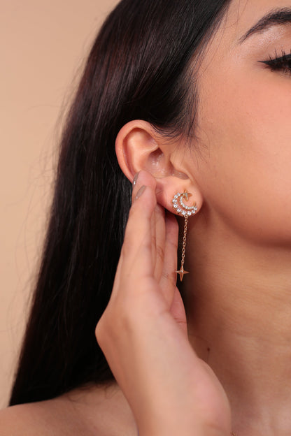 🌙💙 Combo Yapa — Aretes Luna + Zafiro